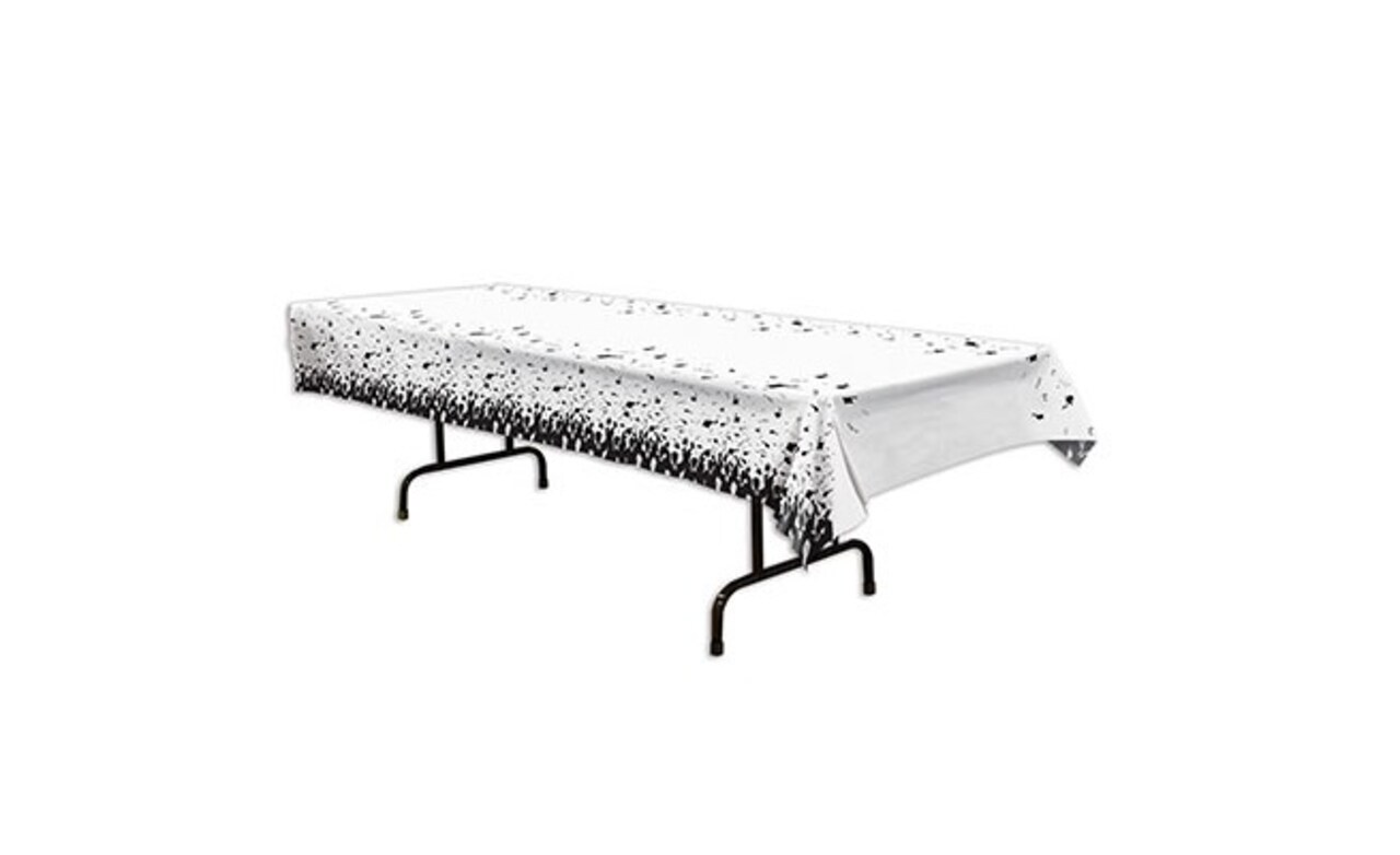 Party Central Club Pack of 12 Black and White Graduation Decorative Party Table Covers 108"